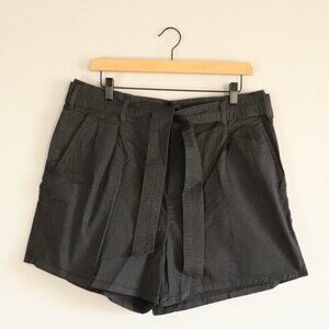 Denver Hayes Women's Sz 14 Casual Blue Paper Bag Belted High-Rise Shorts